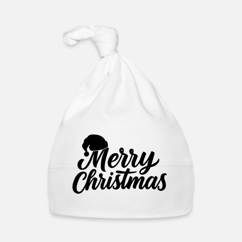 Handlettering Merry Christmas mit Mütze Baby Bio-Mütze