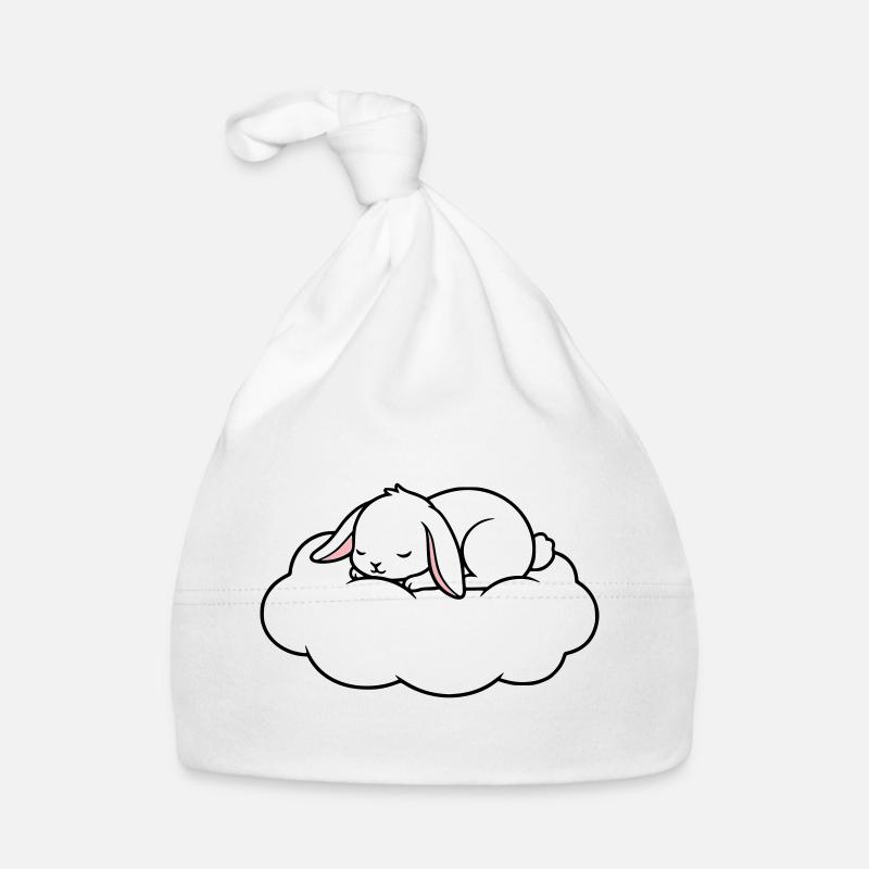 Rêve du Lapin endormi sur un nuage Bonnet bio Bébé