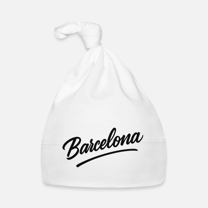 Barcelona Script with Arc Line Organic Baby Cap
