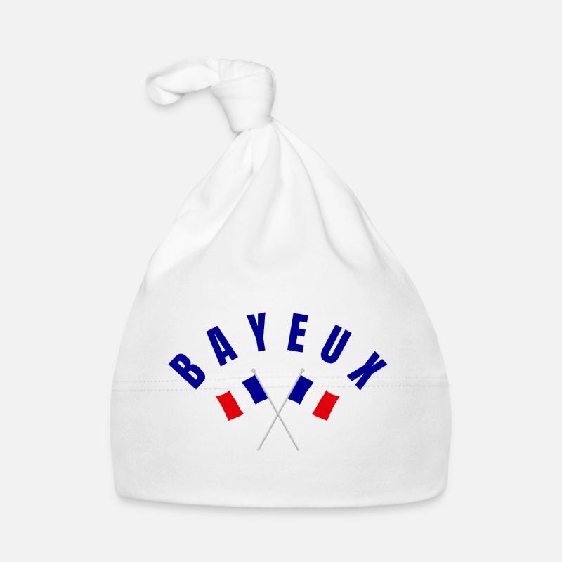 Drapeaux français croisés de Bayeux Emblèmes Bonnet bio Bébé