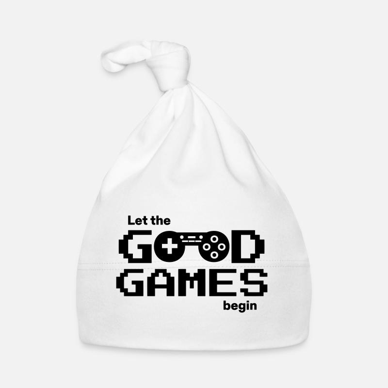 Let the good games begin – Pixel-Controller - Baby Bio-Mütze - Weiß