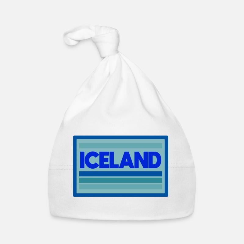 Iceland Blue Stripes Graphic Organic Baby Cap