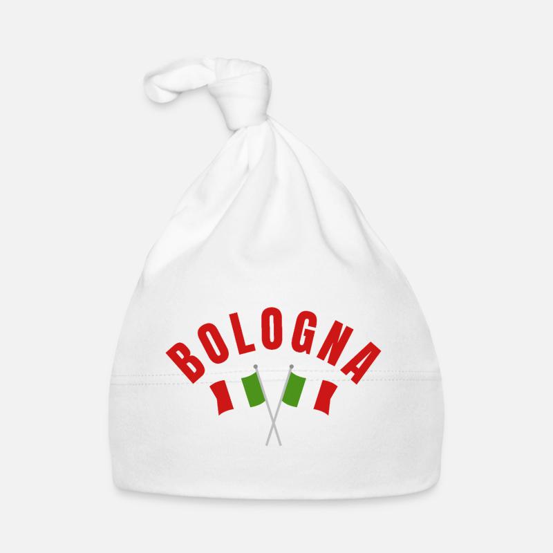 Emblème de Bologne avec drapeaux italiens croisés Bonnet bio Bébé