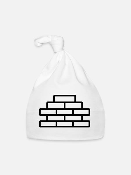 brique - Bonnet bio Bébé - blanc - Devant