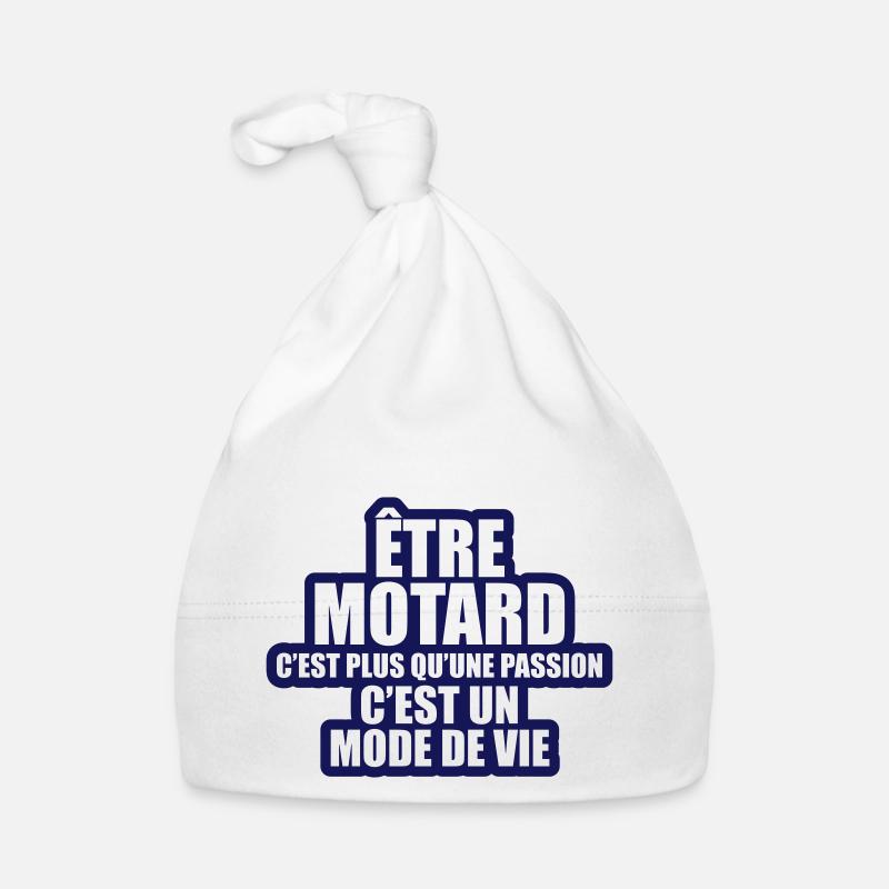 être motard c'est plus qu'une passion - Bonnet bio Bébé - blanc