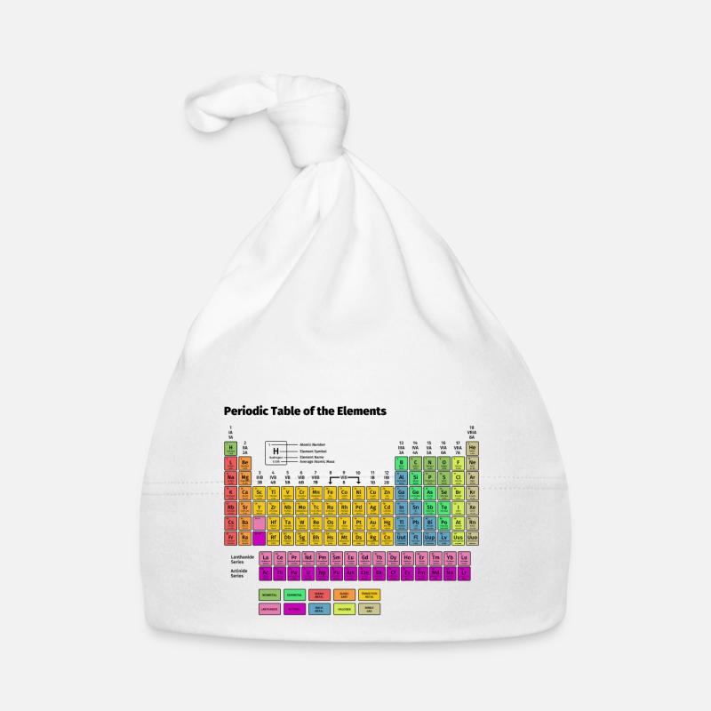 Periodensystem der Elemente - Baby Bio-Mütze - Weiß