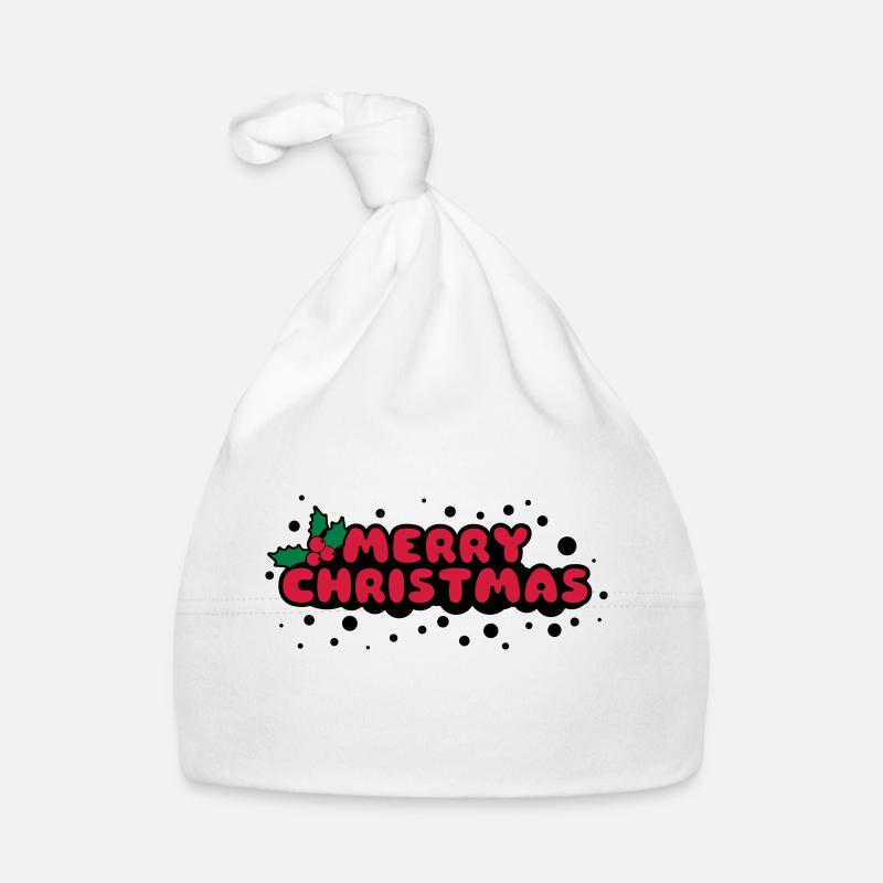 Merry Christmas - Bonnet bio Bébé - blanc