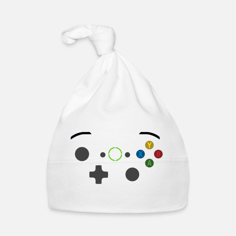 Manette de jeux vidéo 3 - Bonnet bio Bébé - blanc
