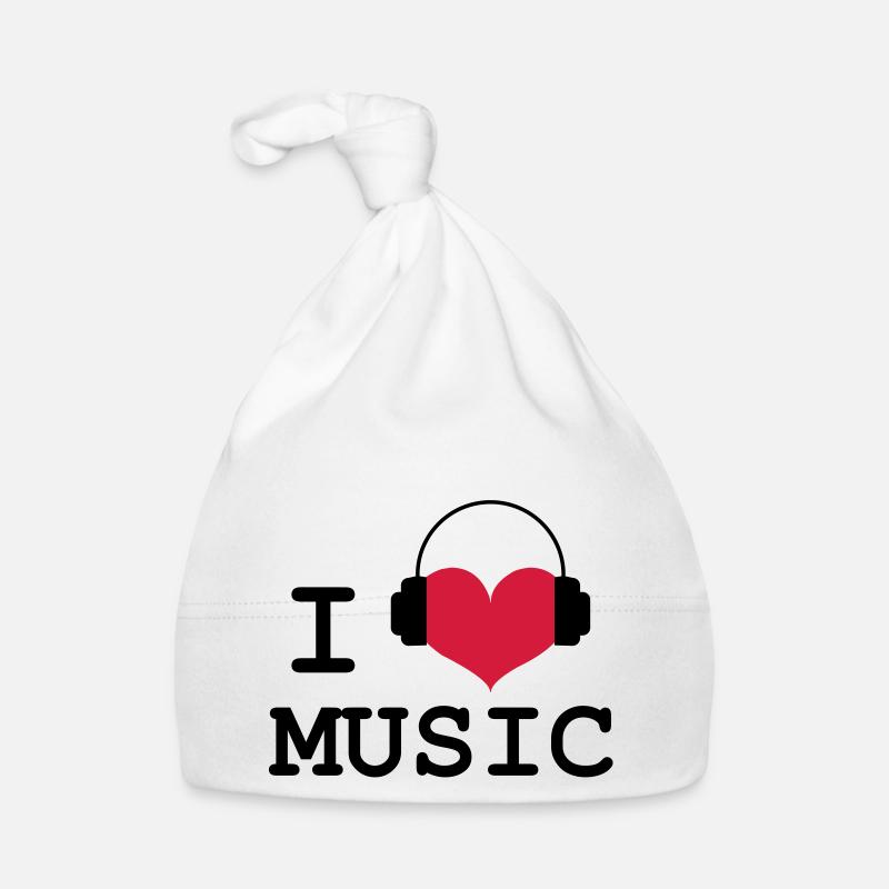 I Love Music ! - Bonnet bio Bébé - blanc