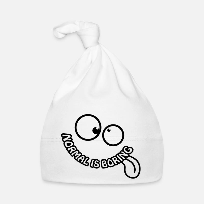 Normal Is Boring Smiley - Baby Bio-Mütze - Weiß