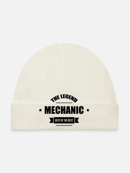 Mechanic - Baby Bio-Mütze - Weiß - Vorne