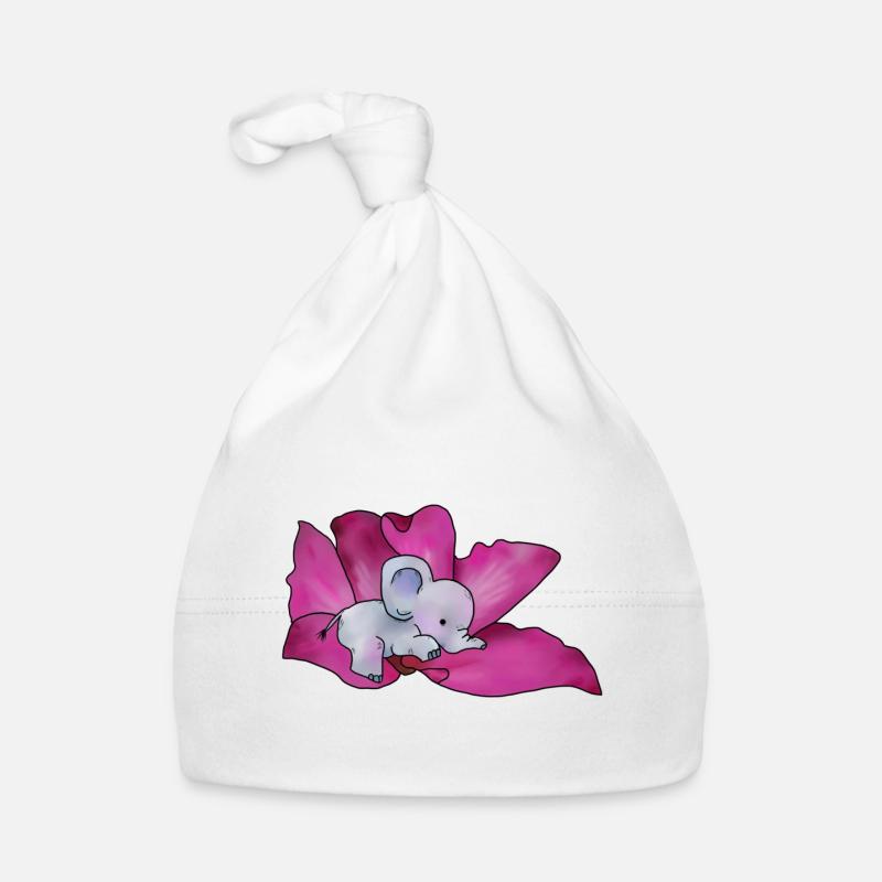 Éléphant en fleur Bonnet bio Bébé