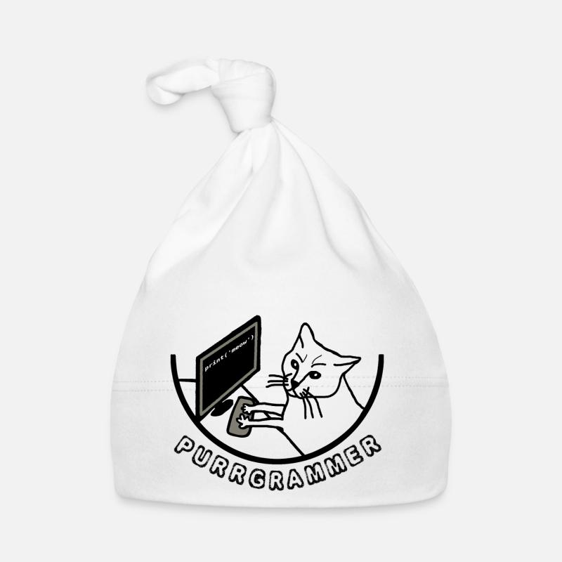 Chat PURRGRAMMER à l'ordinateur Bonnet bio Bébé