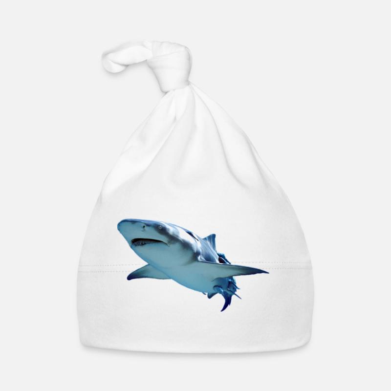 Haifisch - Baby Bio-Mütze - Weiß