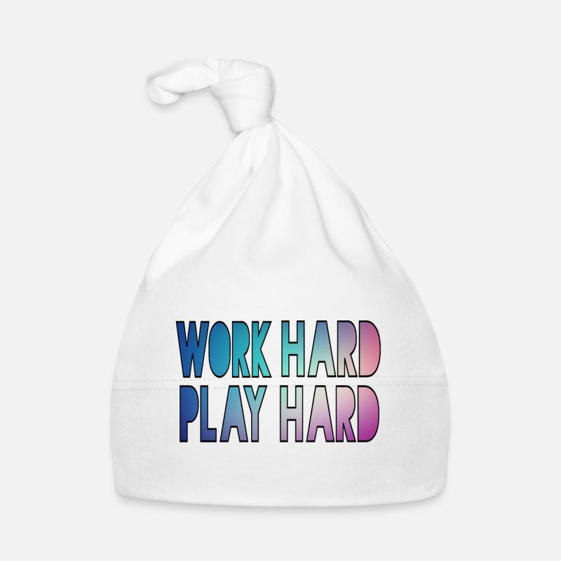 Work hard, play hard, work hard play hard * Organic Baby Cap