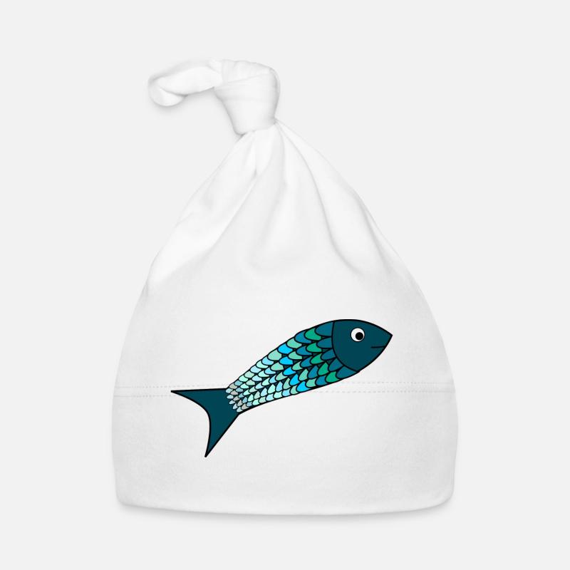 SARDINE. POISSON. POISSON D'AVRIL. MER. OCÉAN Bonnet bio Bébé