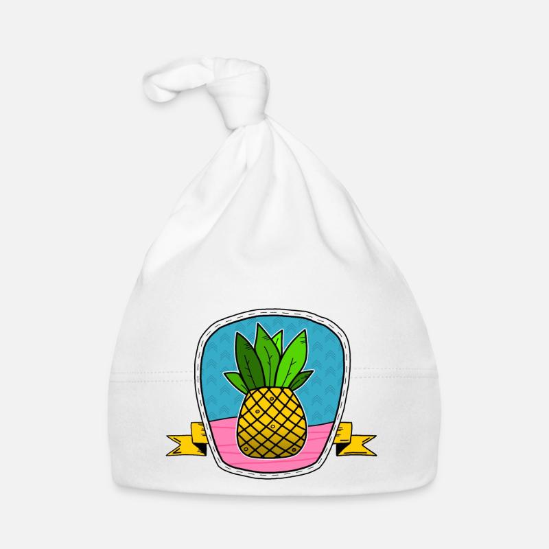 Bouclier d’ananas - Bonnet bio Bébé - blanc
