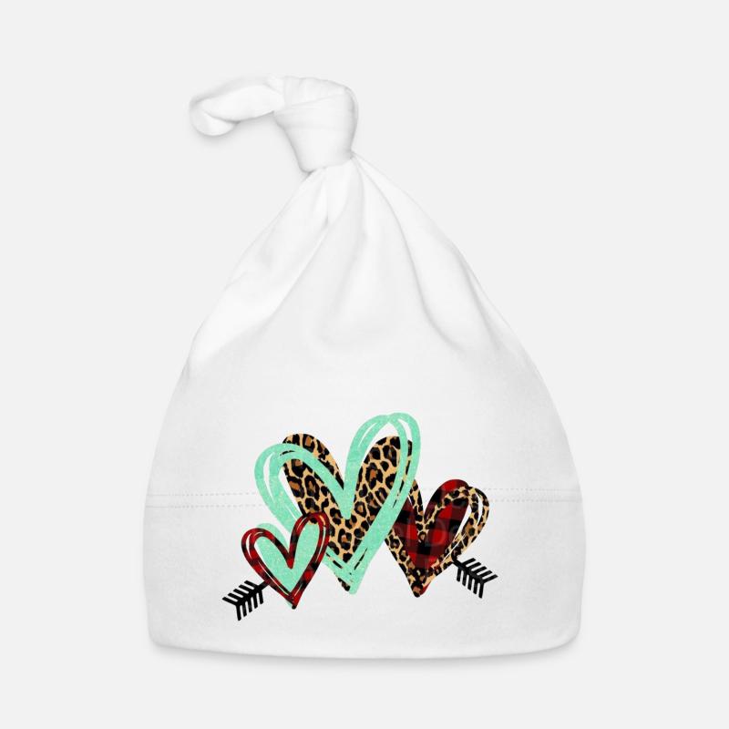 IMPRESSION D’ANIMAL DE COEUR - Bonnet bio Bébé - blanc