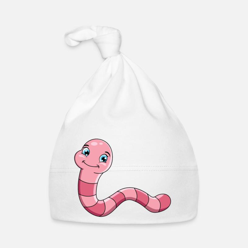 Ver de terre - Bonnet bio Bébé - blanc