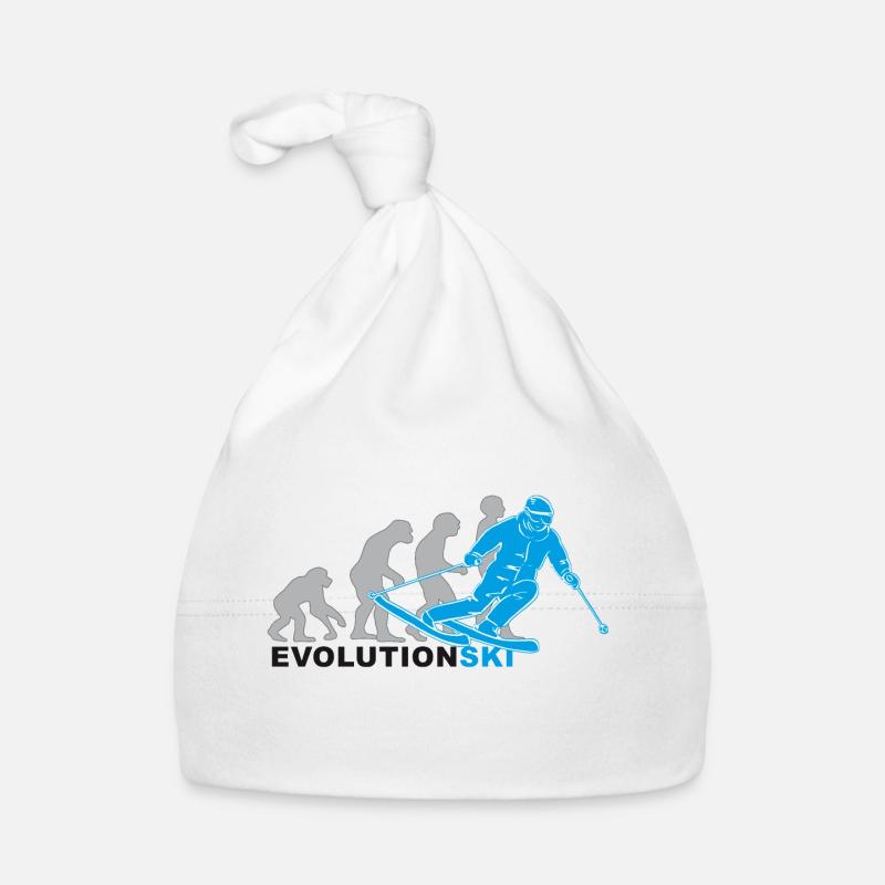 evolution ski, skiing, skiing, ski slope Organic Baby Cap