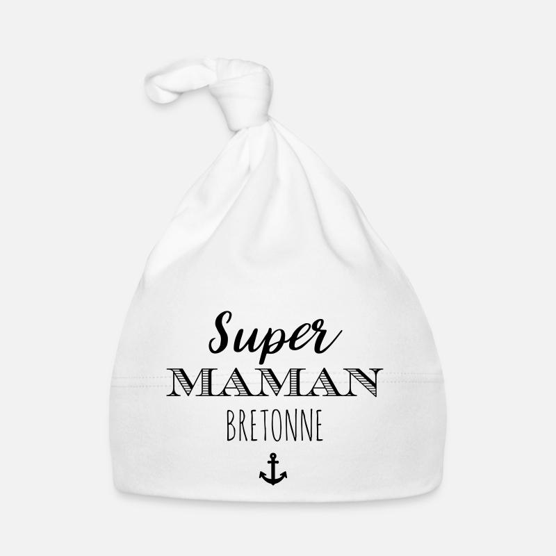 Super Maman Bretonne - Bonnet bio Bébé - blanc