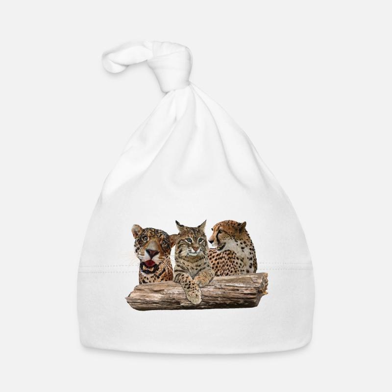 Lynx, Jaguar et Guépard Bonnet bio Bébé