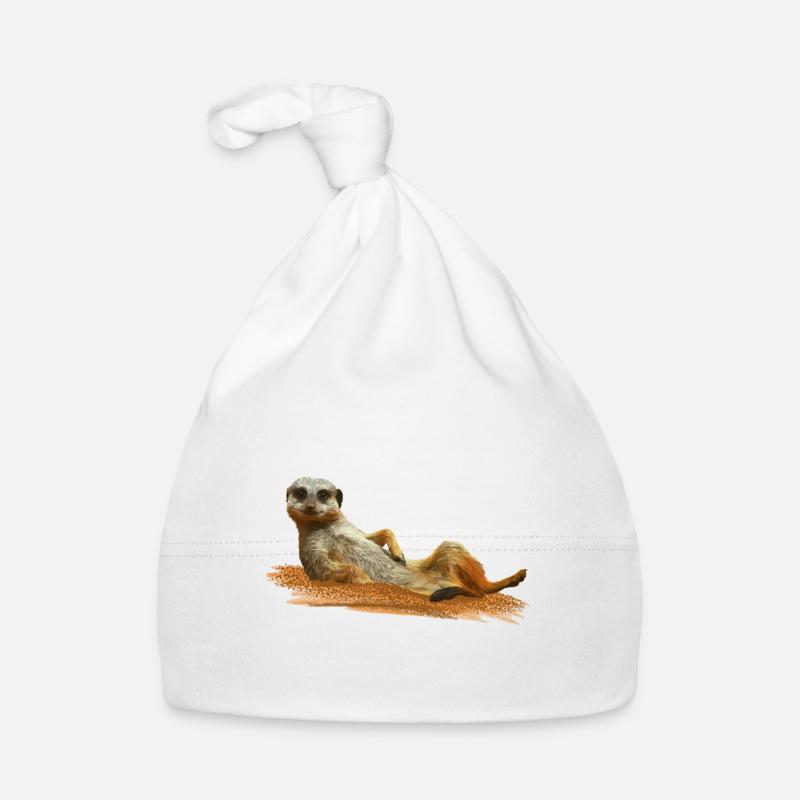 Erdmännchen - Baby Bio-Mütze - Weiß