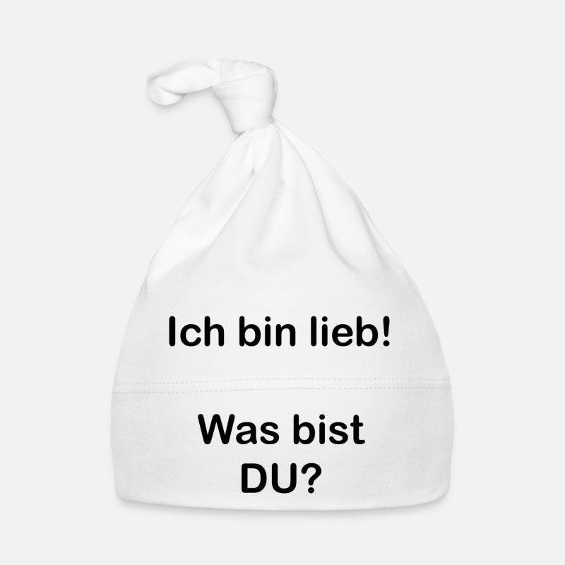 Lustiger Spruch. Ich bin lieb! Was bist DU? Baby Bio-Mütze