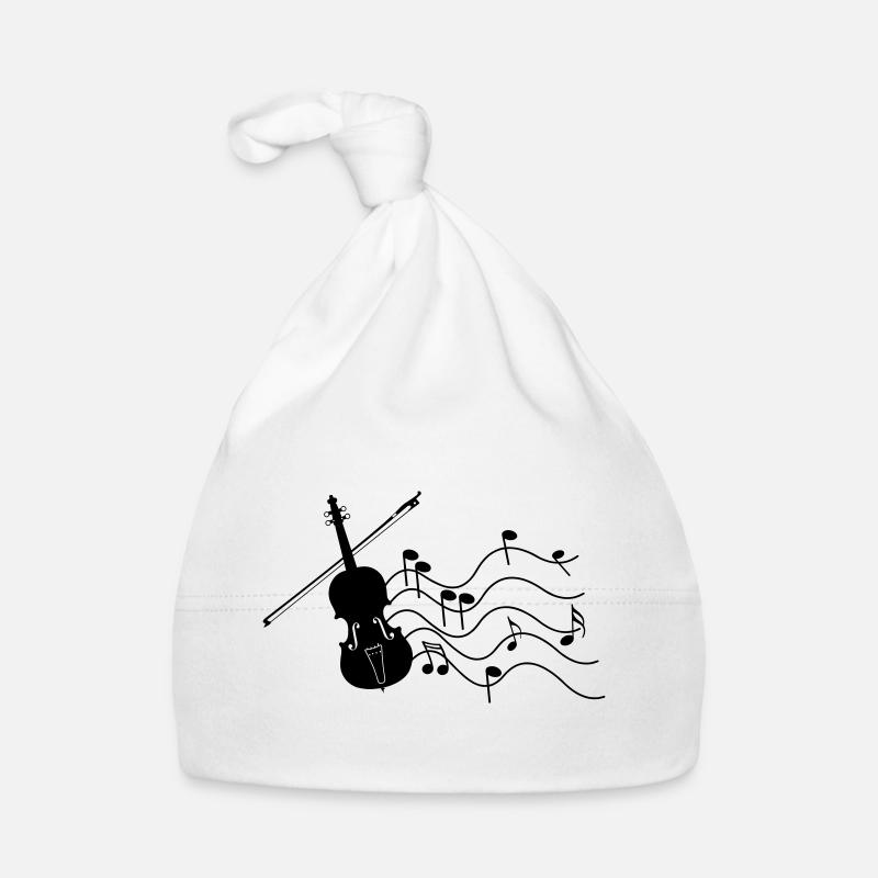 Violine mit Noten Schattenbild, Baby Bio-Mütze