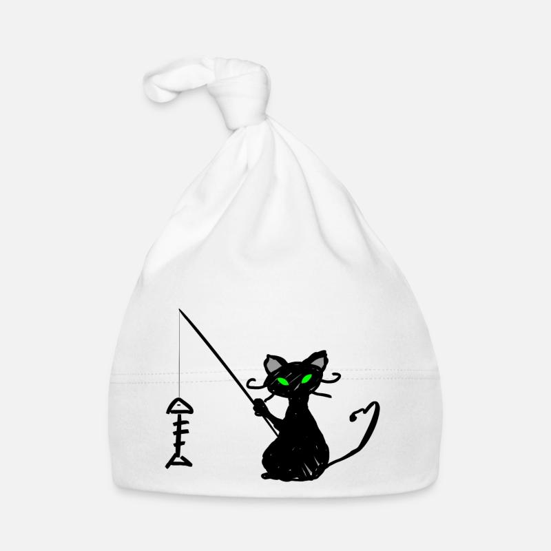 Pêcheur de chat noir Bonnet bio Bébé