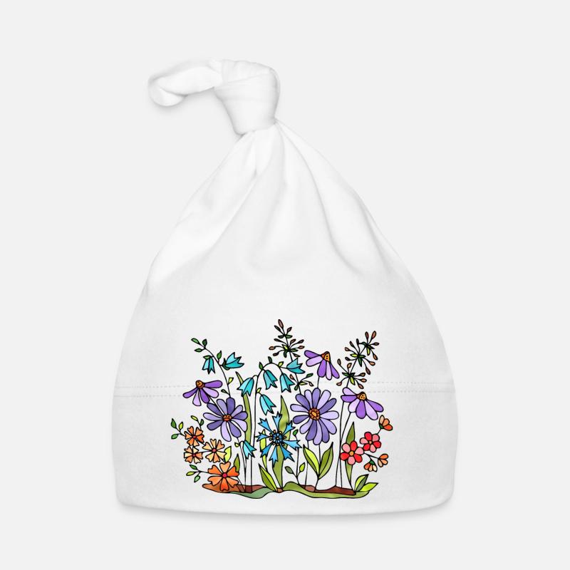 Fleur - Bonnet bio Bébé - blanc
