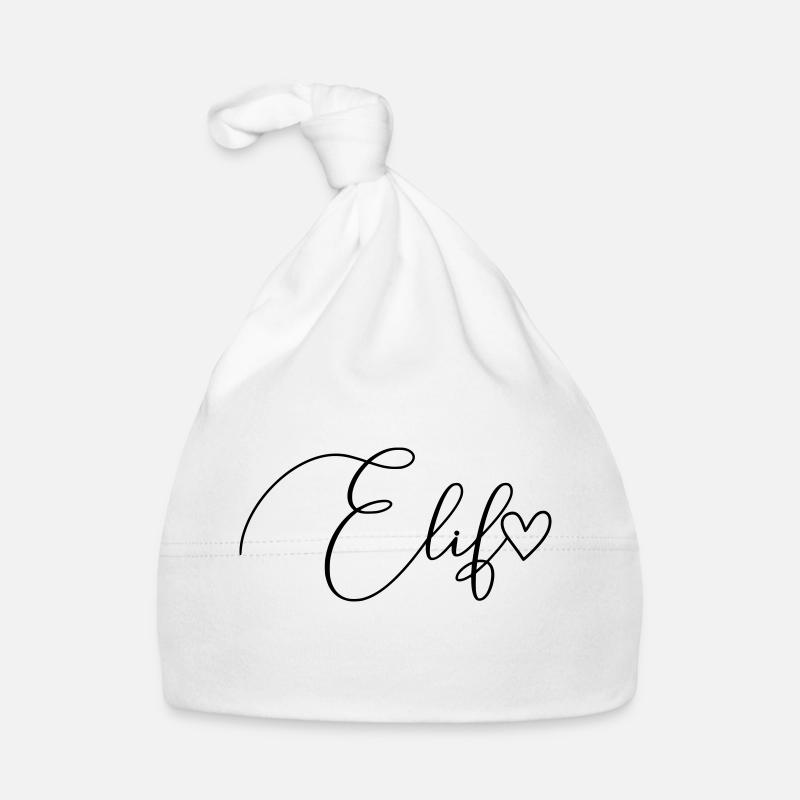 Elif Last Name First Name Girl Organic Baby Cap