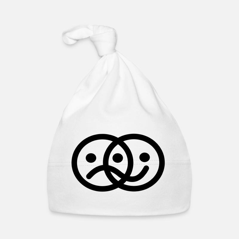 Smiley, sombre et joyeux Bonnet bio Bébé