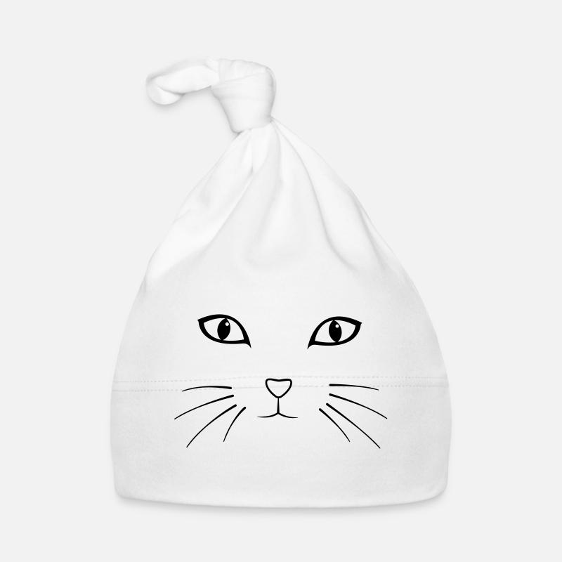 Cat - Organic Baby Cap - white
