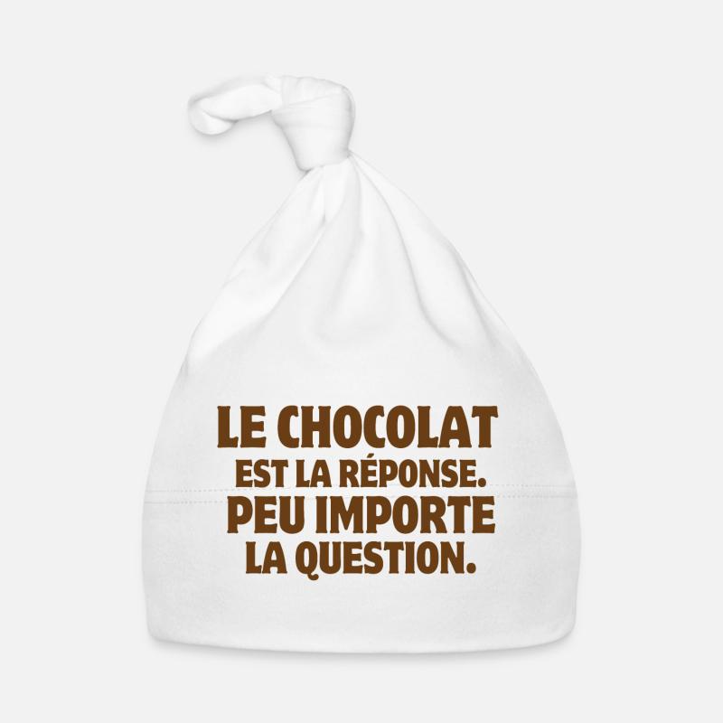chocolat, chocolat humour, j'aime le chocolat Bonnet bio Bébé