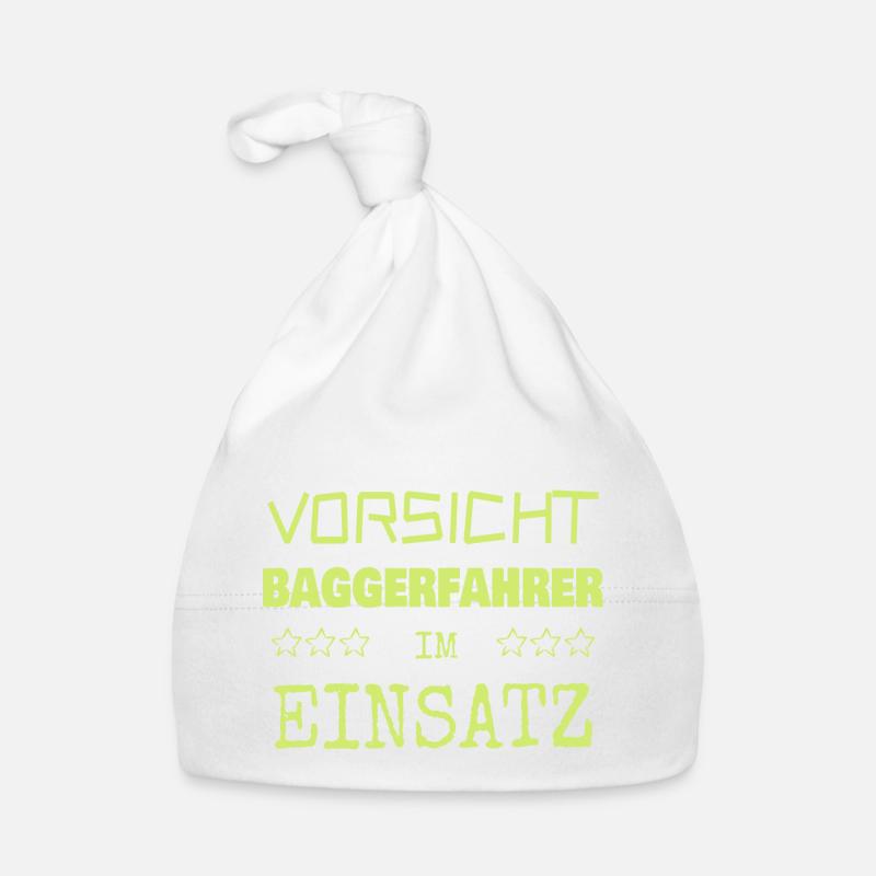 Baggerfahrer - Baby Bio-Mütze - Weiß