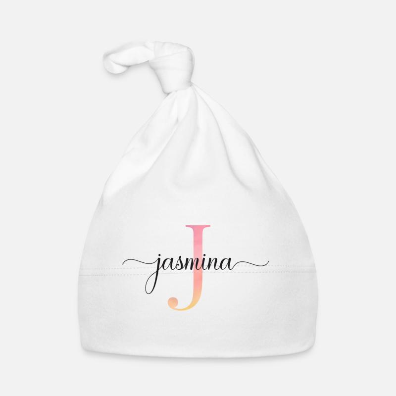 J| Monogram | Name | Jasmina |Watercolor Organic Baby Cap