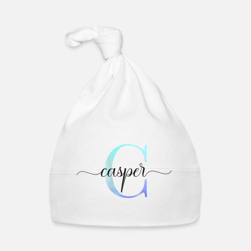 C| Monogramm | Name | Casper | Watercolor Baby Bio-Mütze