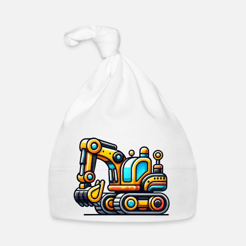 Bagger - Baby Bio-Mütze - Weiß