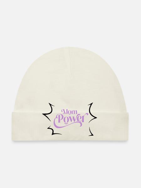 Mom power - Organic Baby Cap - white - Front