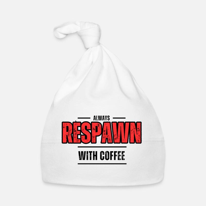 Respawn immer mit Kaffee – Gamer Café Baby Bio-Mütze