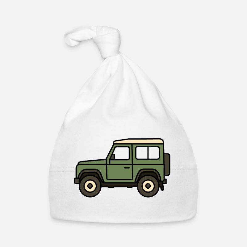 Voiture tout-terrain - Bonnet bio Bébé - blanc