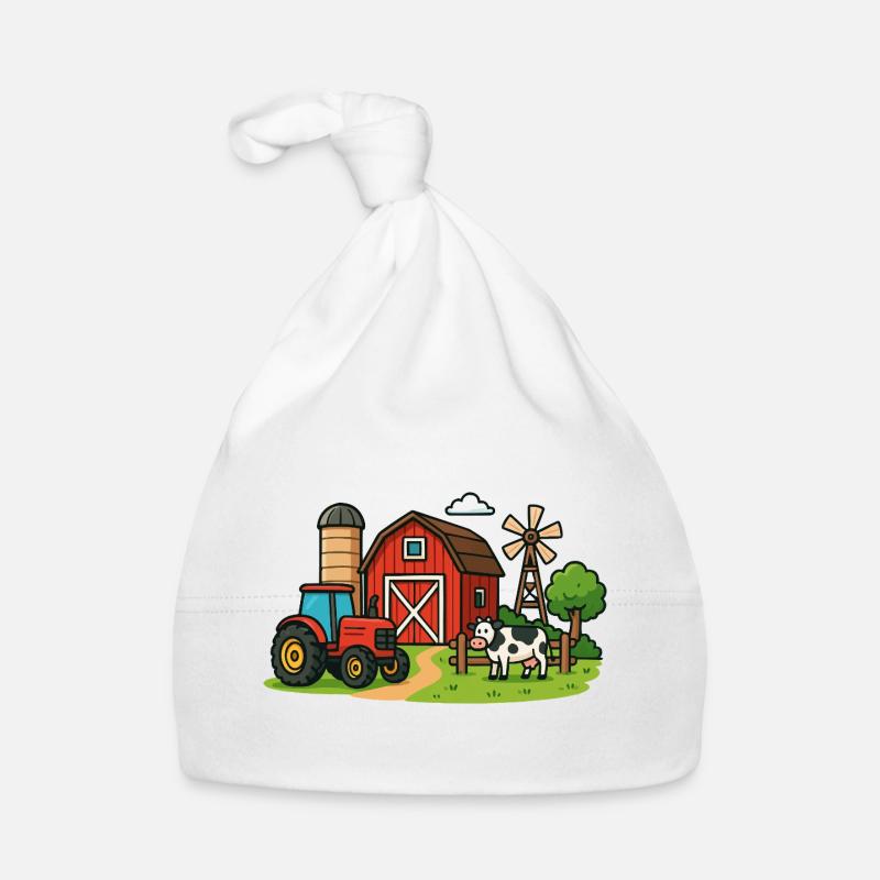 Rural Farm Scenery Organic Baby Cap