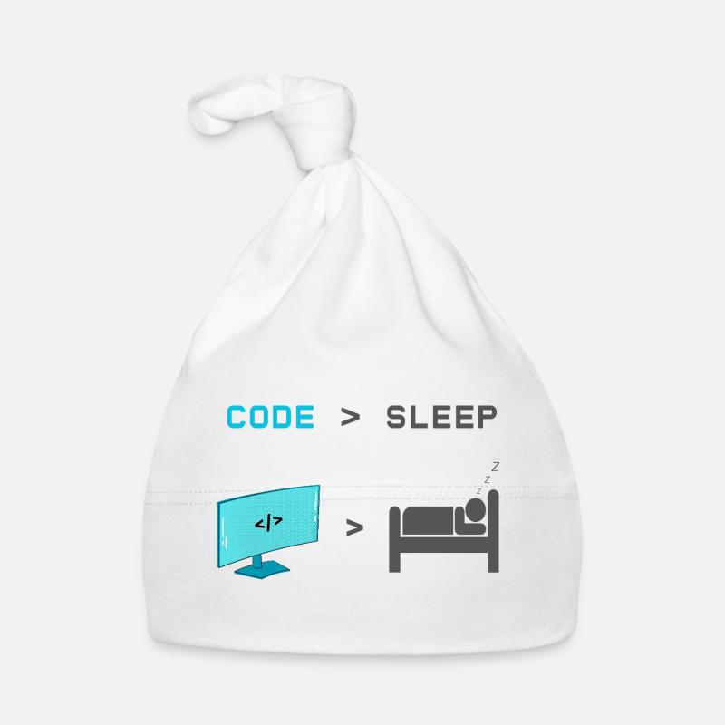 Code vs Sleep: Coder in Sleep Mode Organic Baby Cap