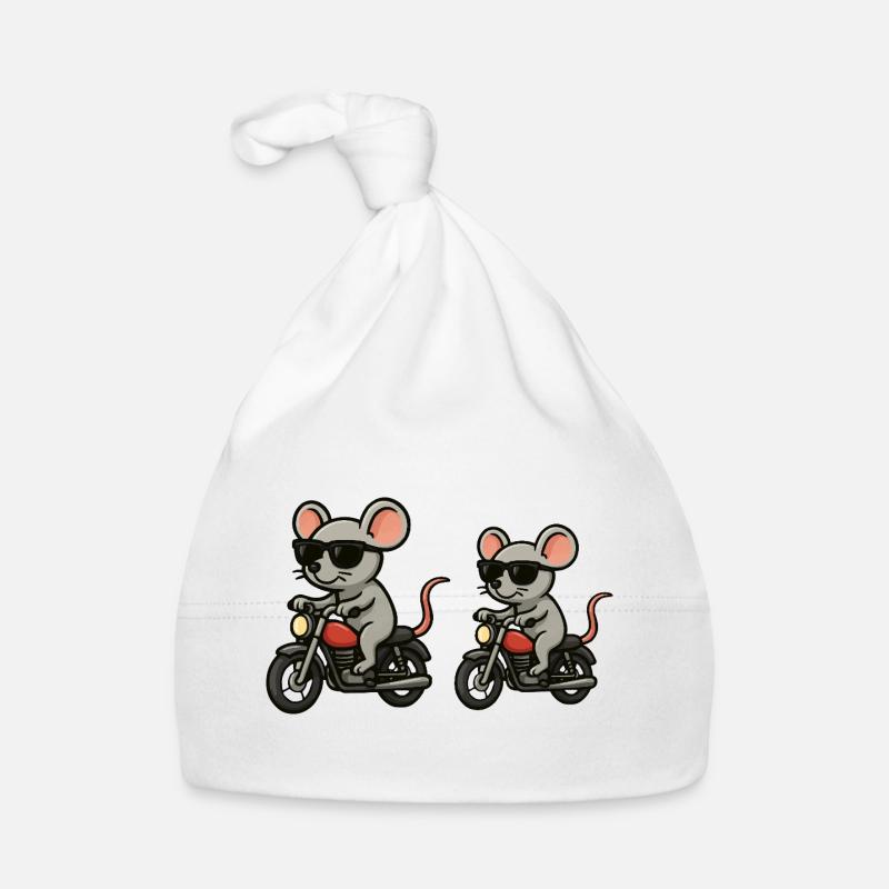 Mouse Motorcycle Sunglasses Organic Baby Cap
