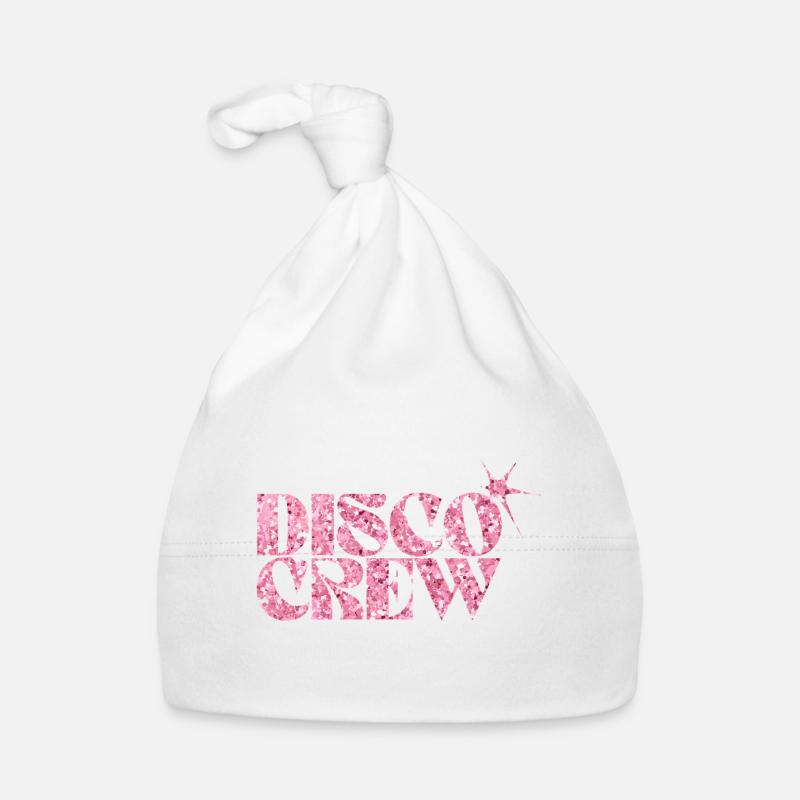 Disco Crew Pink Glitzer Logo Baby Bio-Mütze