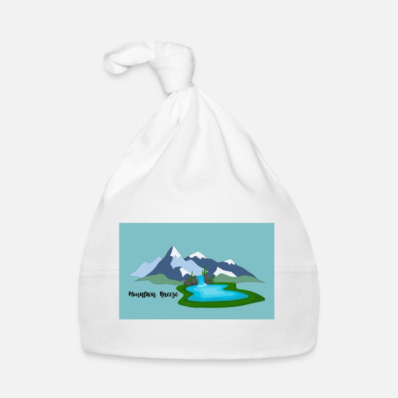 Bergwind und Wasserfall Naturbild Baby Bio-Mütze