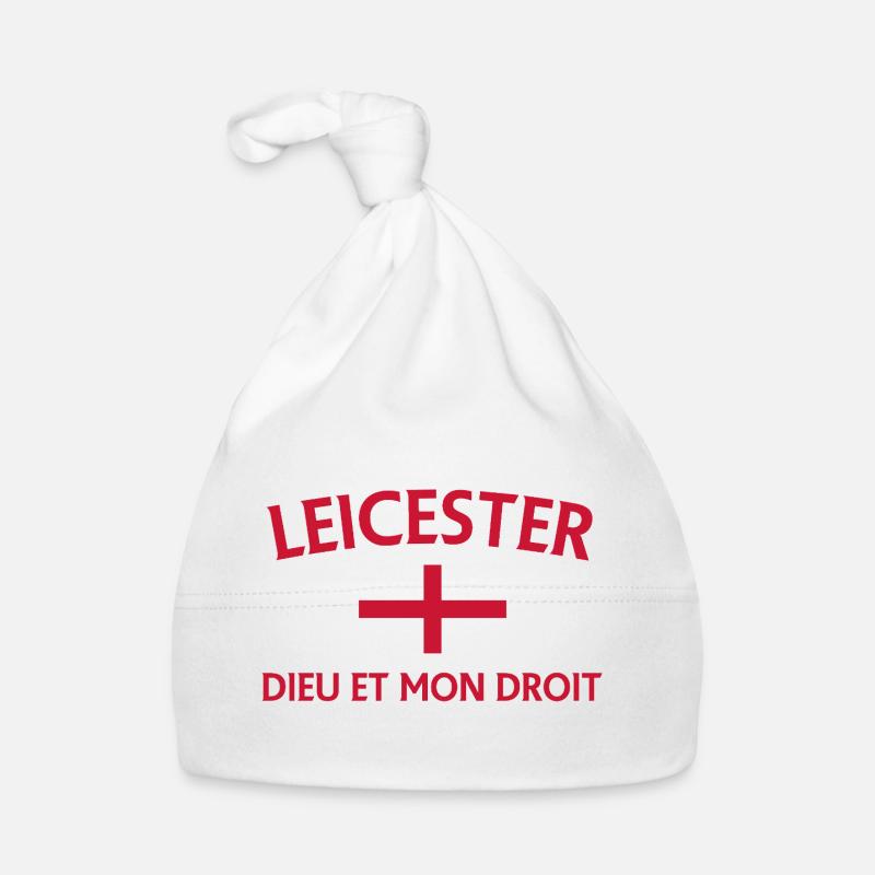 Leicester Angleterre Drapeau et devise Bonnet bio Bébé