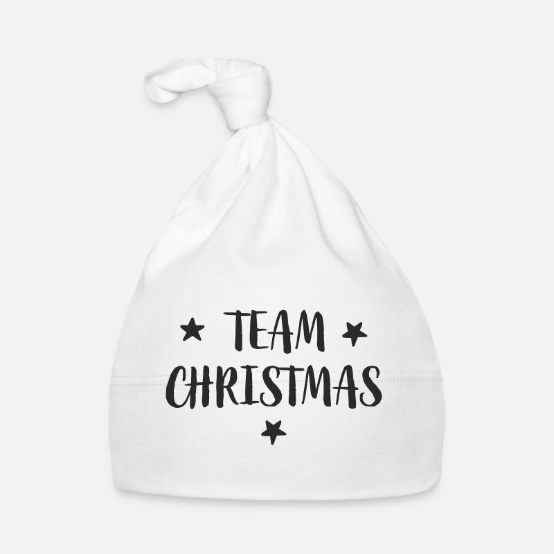 Team Christmas lettering with stars Organic Baby Cap
