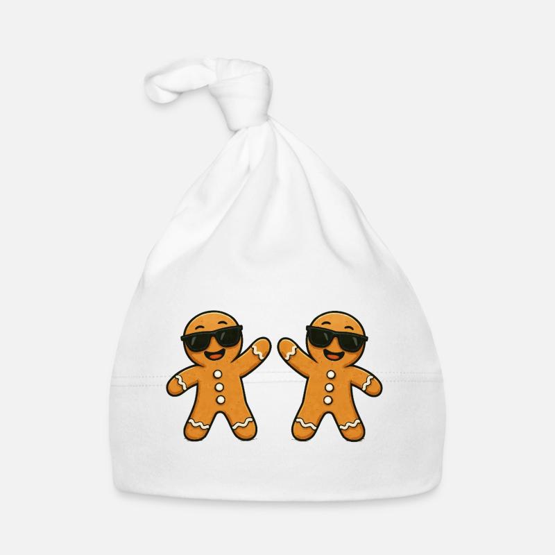 Lebkuchenmänner mit Sonnenbrille Baby Bio-Mütze